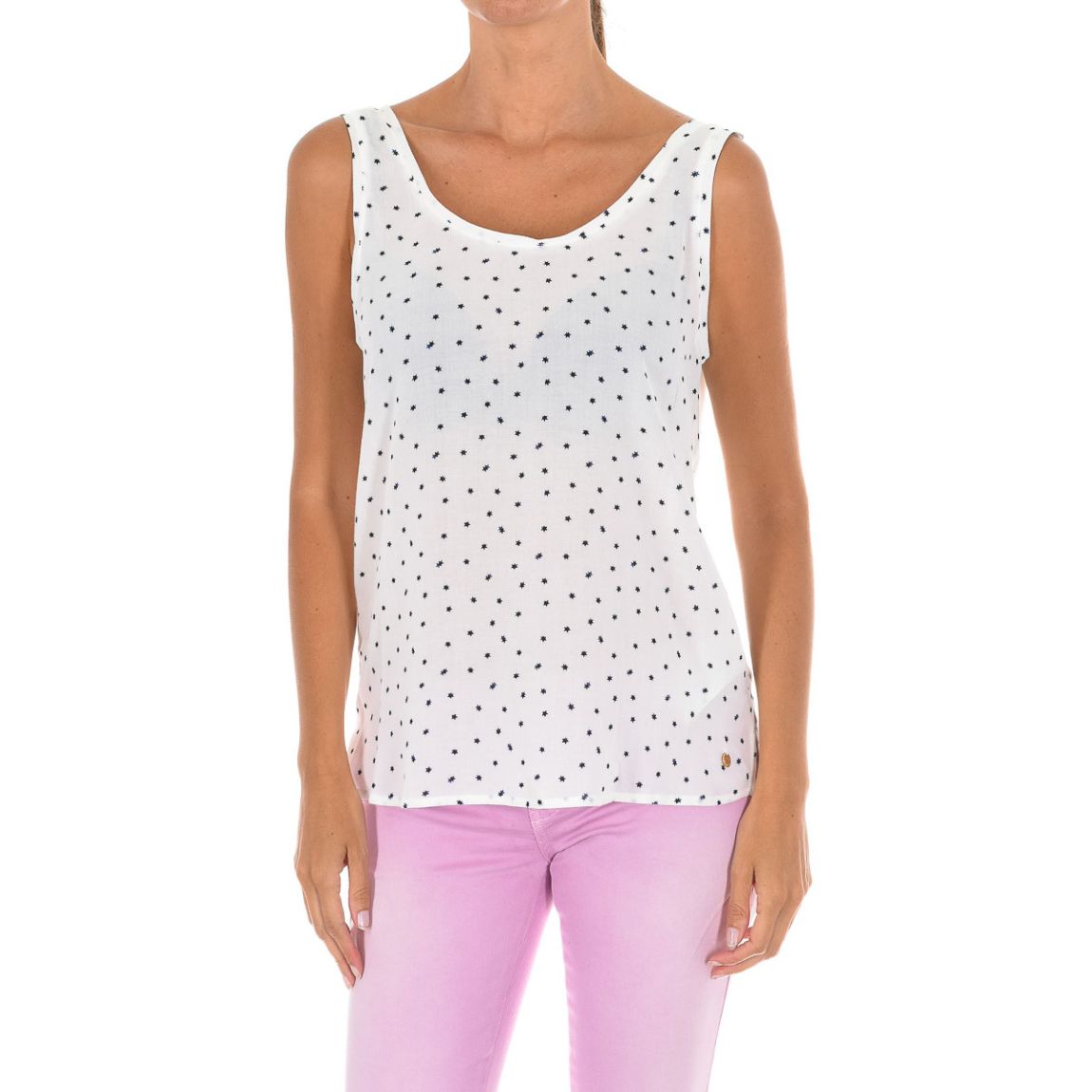 Sleeveless Star Print Top Wo - White main product photo