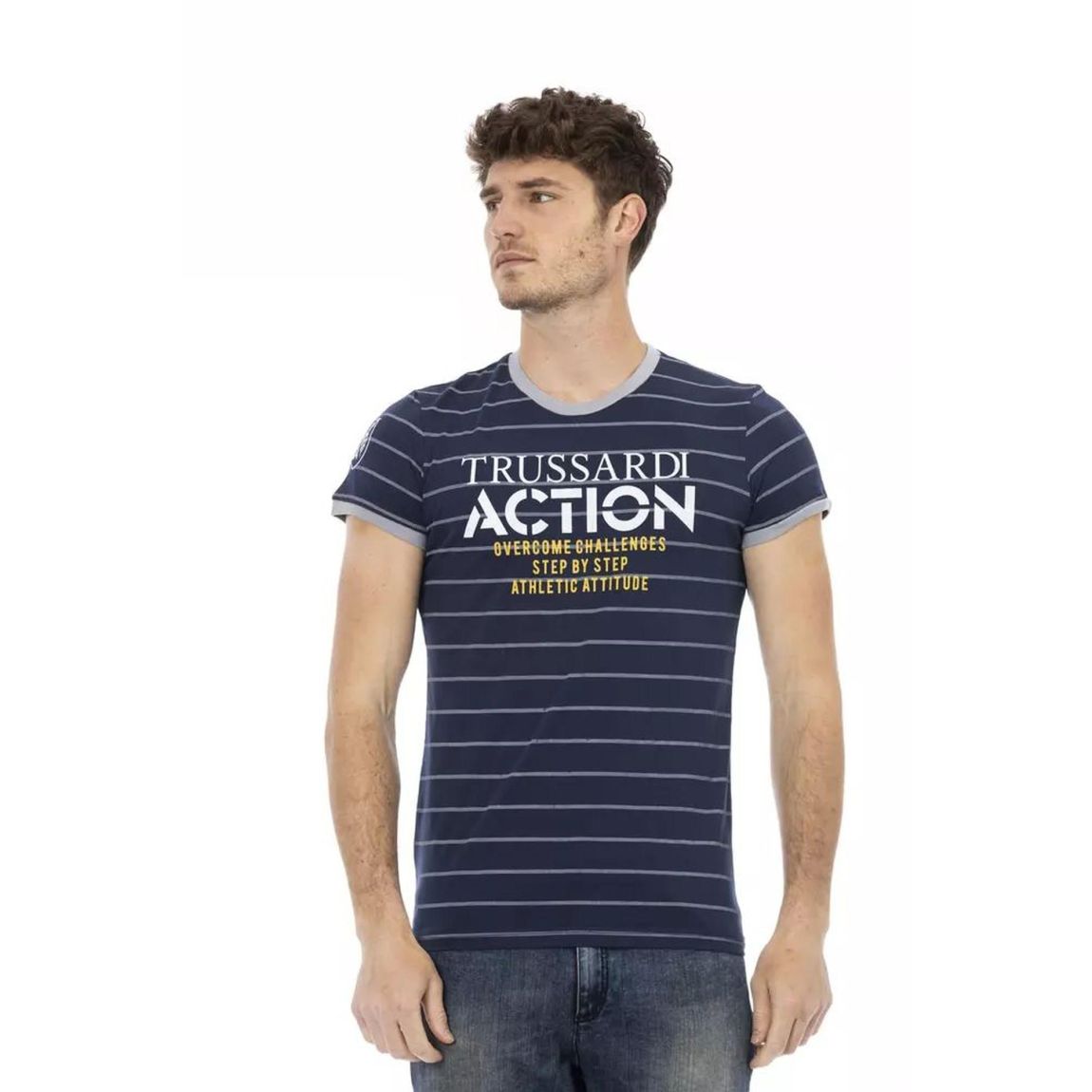 Striped Crew Neck TShirt - Blue T-Shirts main product photo
