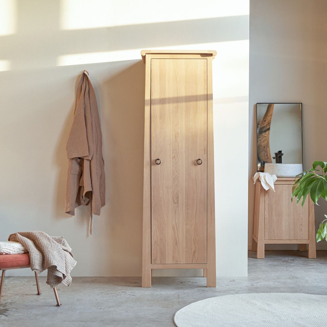 Volute - Tall solid oak cabinet main product photo