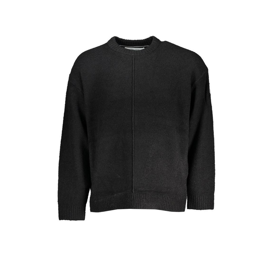 Relaxed Fit Knit Crew Neck Sweater - Black main product photo