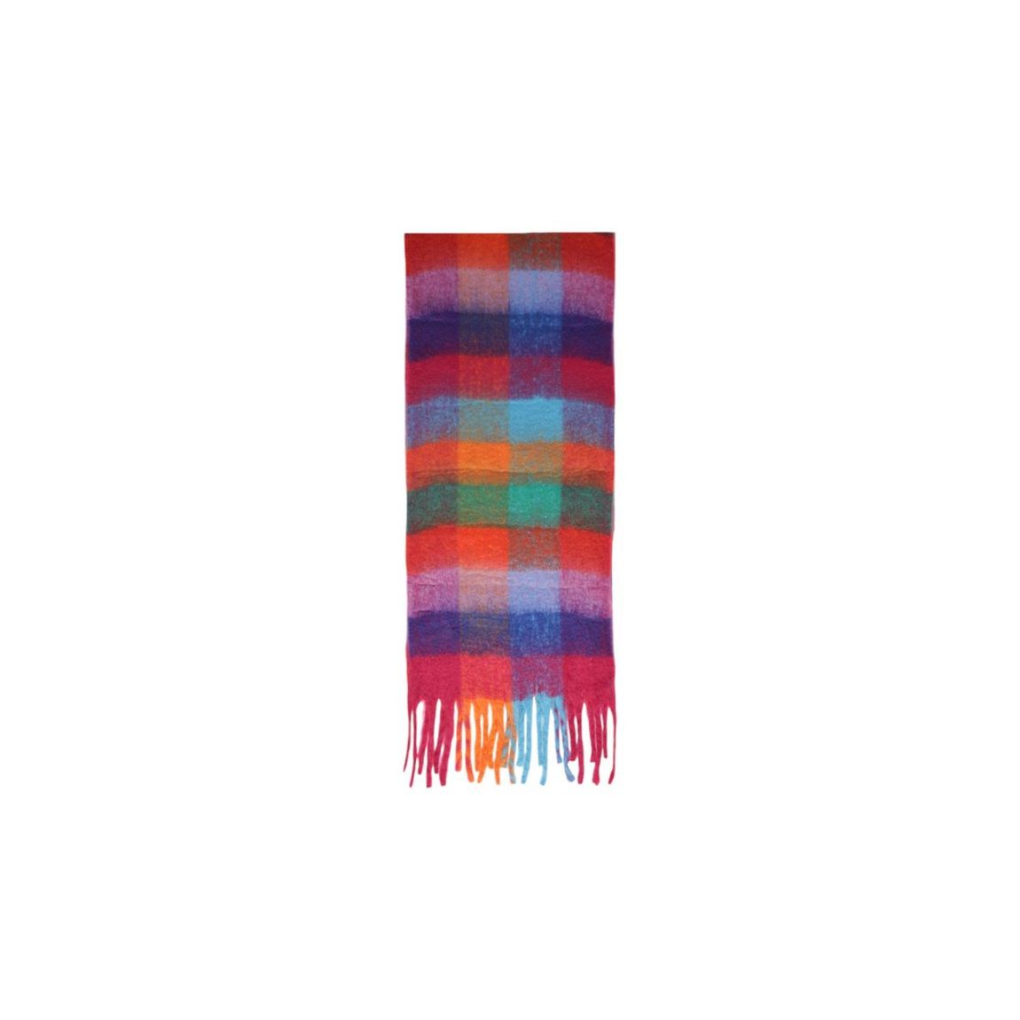 Rainbow Plaid Scarf PI15731500125RO Wo - Orange Scarves main product photo