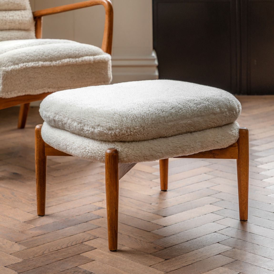 Phoebe Footstool Sheepskin main product photo