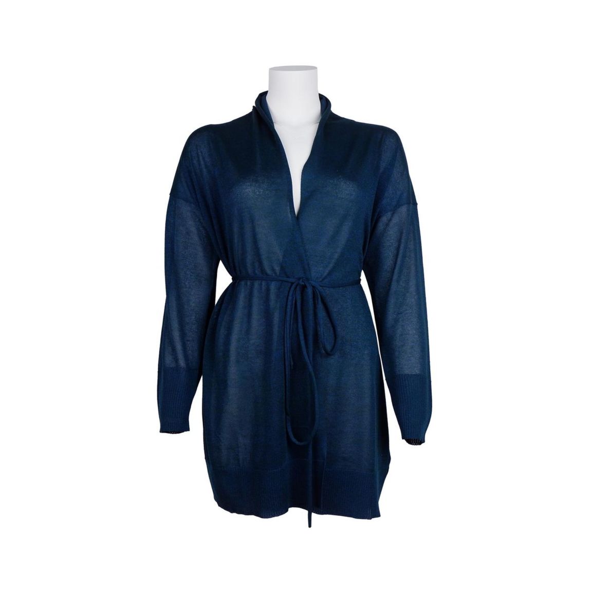 Belted Cardigan Navy AL12969 Wo - Blue Dresses main product photo