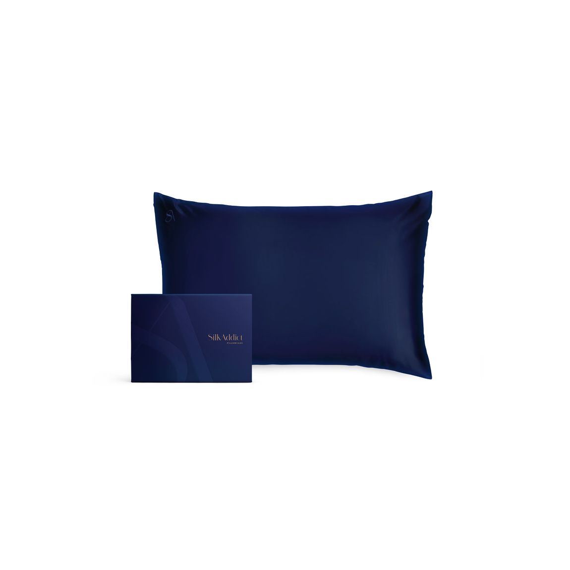 Silk Addict 100% Mulberry Silk Pillowcase - Navy main product photo