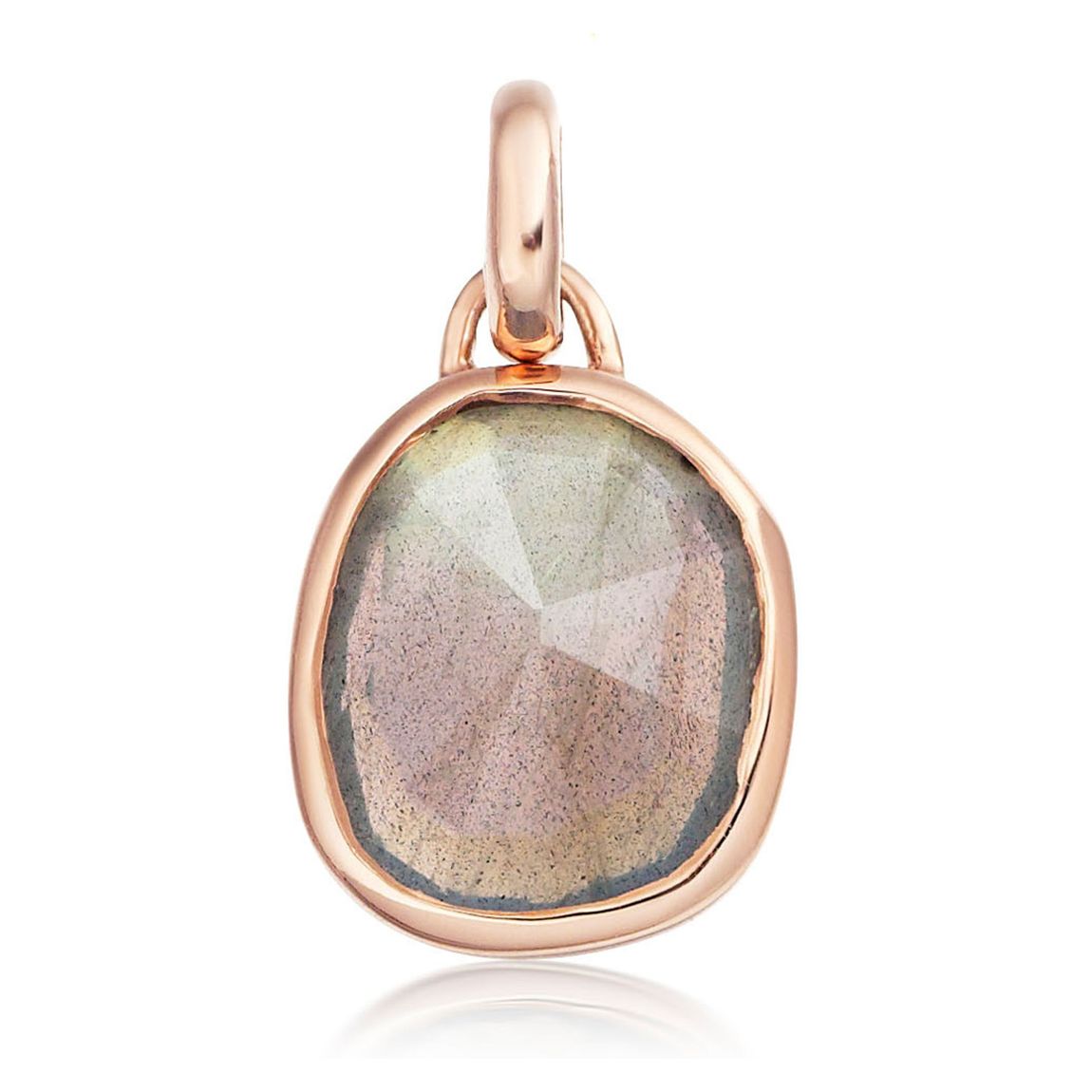 Rose Gold Vermeil Siren Bezel Gemstone Pendant - Labradorite main product photo