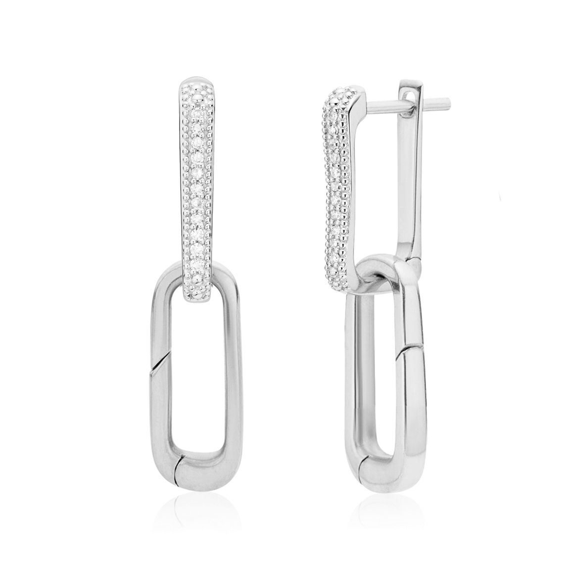 Sterling Silver Alta Capture Charm Diamond Earrings - Diamond main product photo