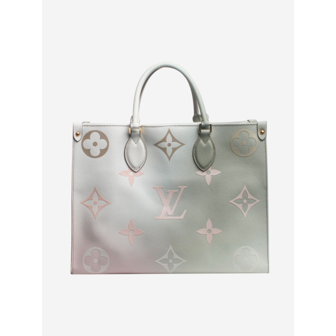 Light green and pink sunset OntheGo tote bag main product photo