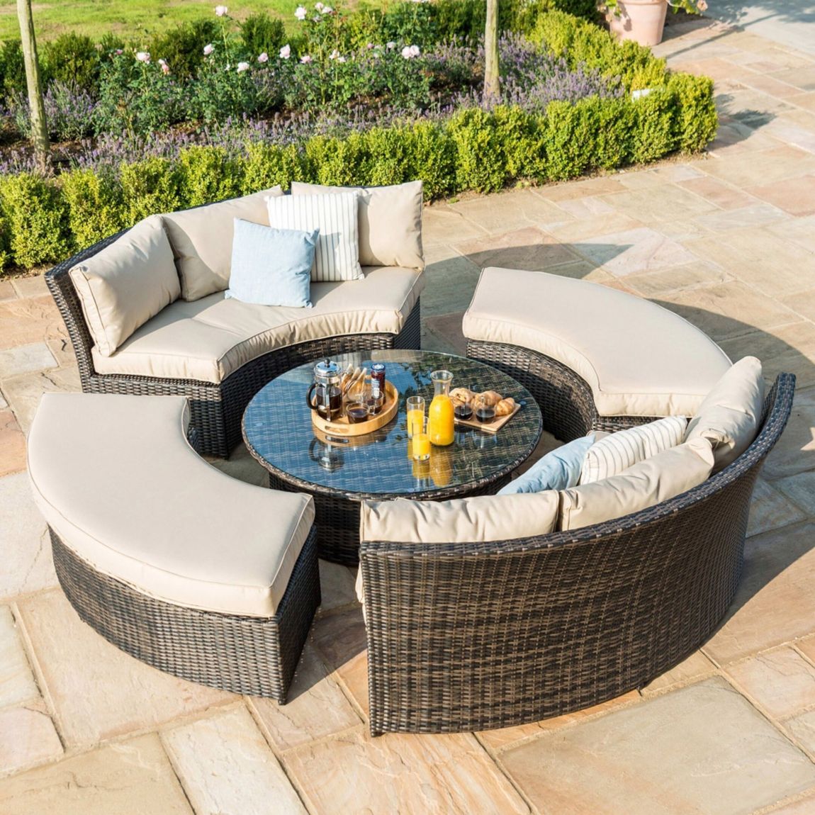 SAVE £370 - Chelsea Lifestyle Suite with Glass Table / Brown main product photo