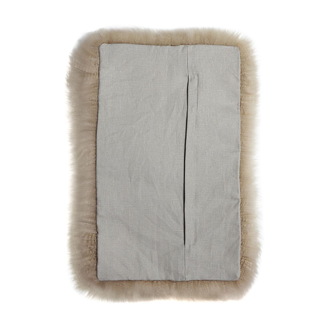 Sheepskin Cushion Longwool Standard Cover 30x50cm, Flax Nappa main product photo