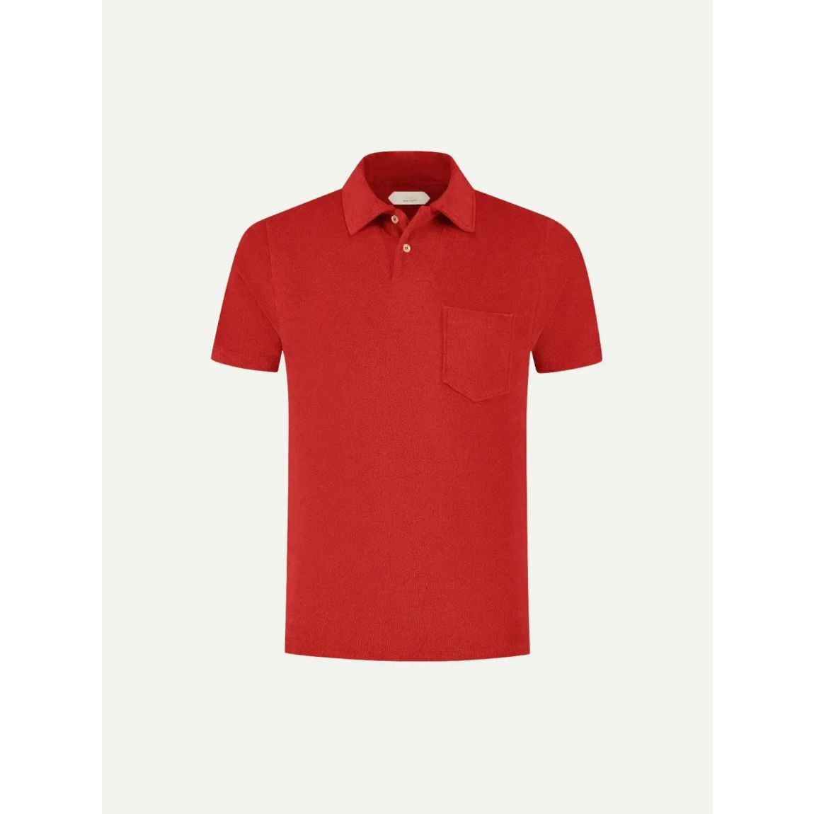 Aurelien Luxury Red Terry Polo Shirt 2 for Men main product photo