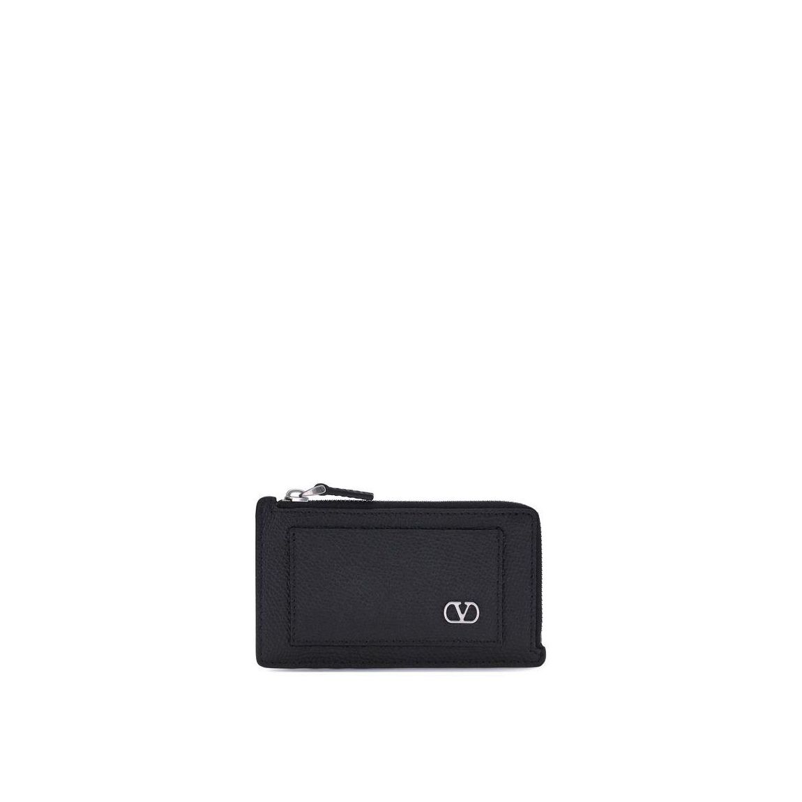 Leather Zip Cardholder - Black Wallets main product photo