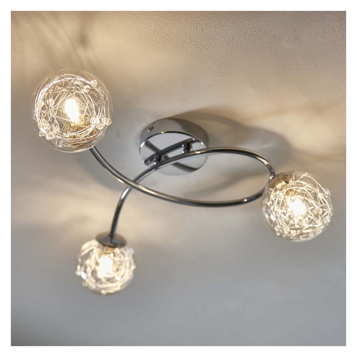 Jaymie 3-Light Chrome Semi-Flush Ceiling Light main product photo