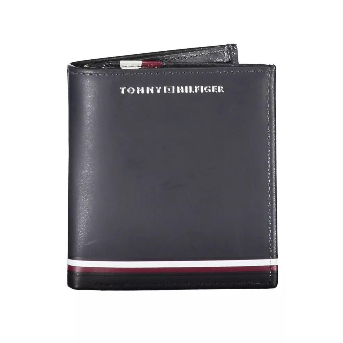 TriStripe Leather Wallet - Blue main product photo