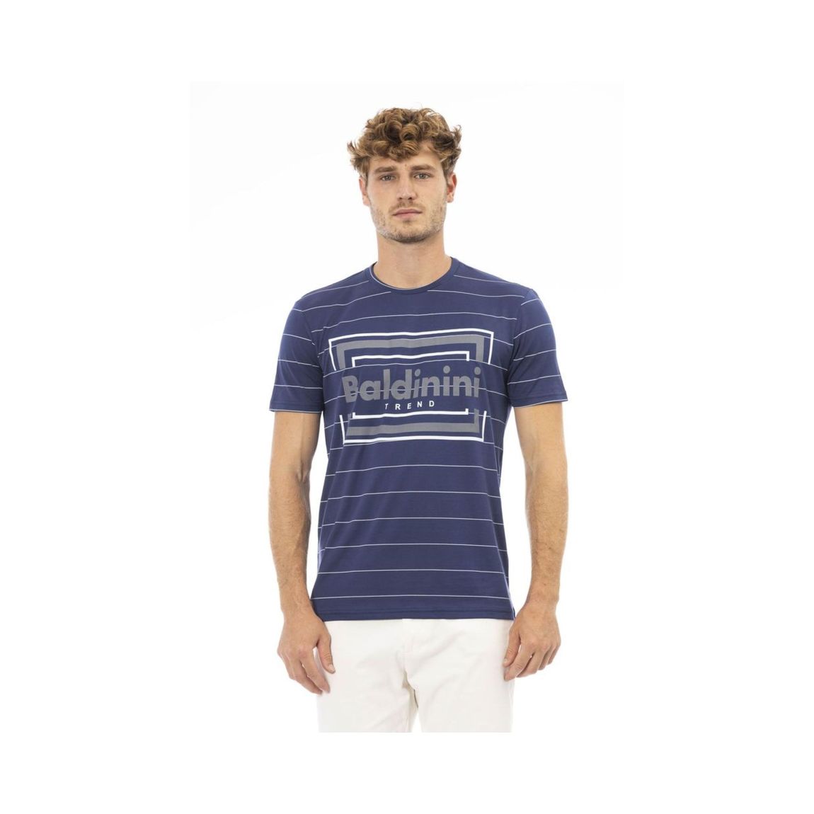 Striped Crew Neck TShirt - Blue T-Shirts main product photo