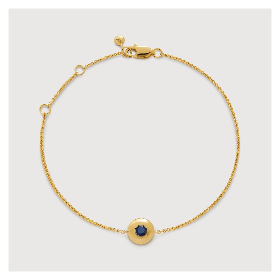 Gold Vermeil September Birthstone Chain Bracelet - Blue Sapphire main product photo