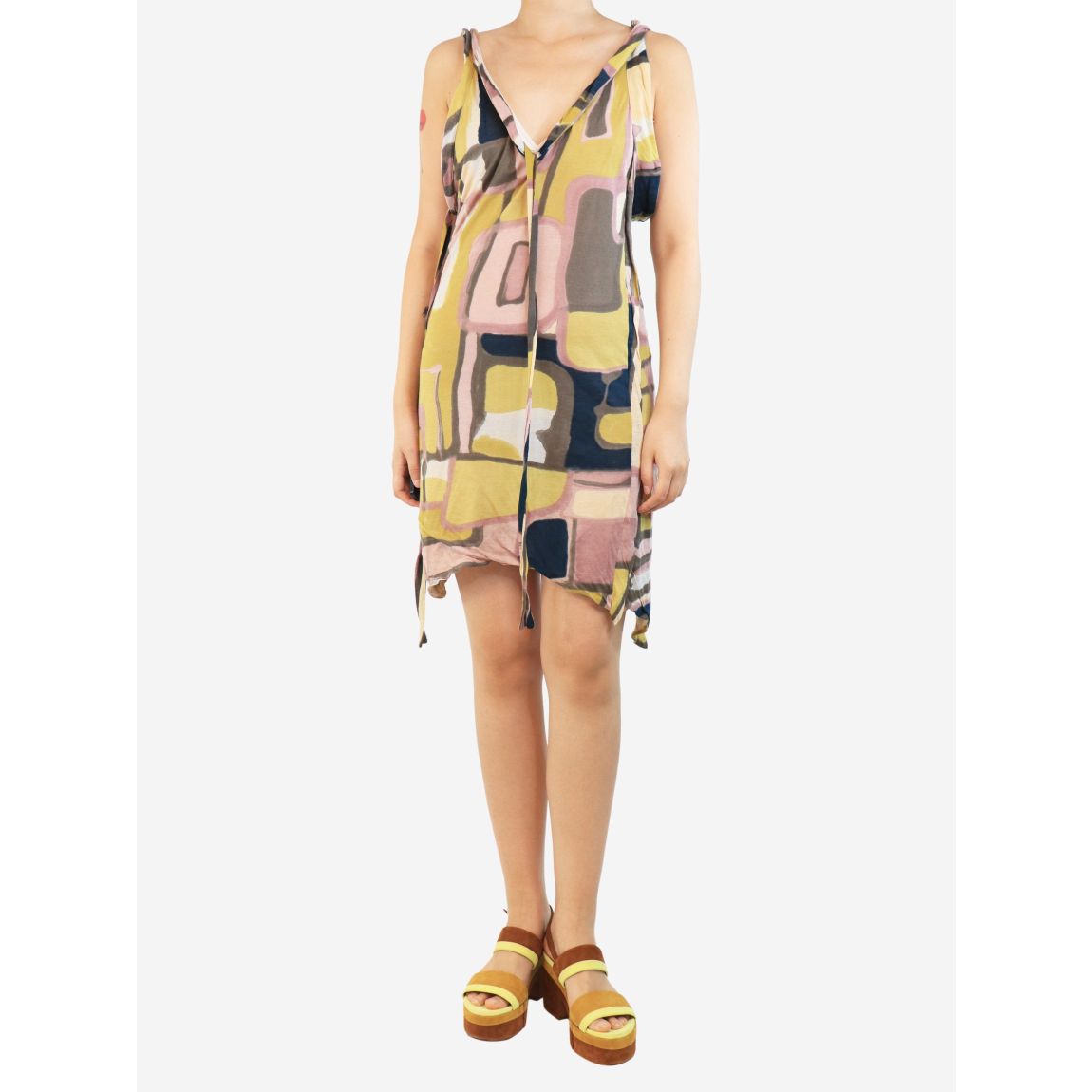 Multi printed strap dress main product photo