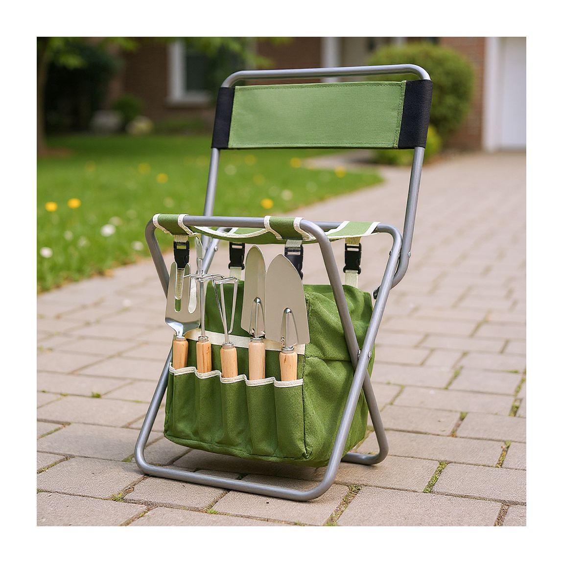 38cm Garden Tool Set with Storage Bag - Green main product photo