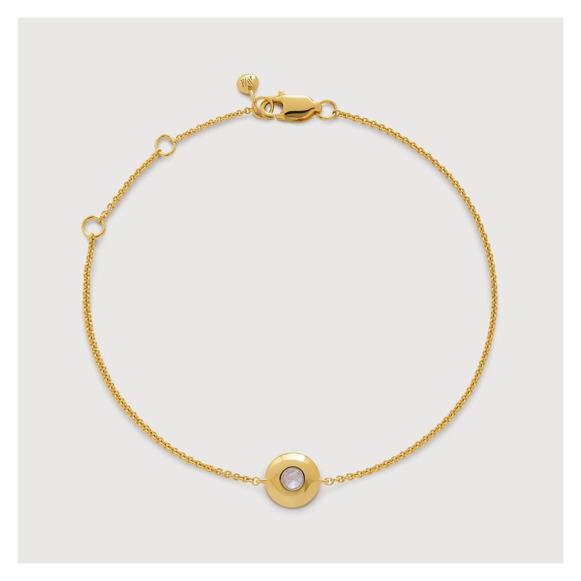 Gold Vermeil June Birthstone Chain Bracelet - Moonstone main product photo