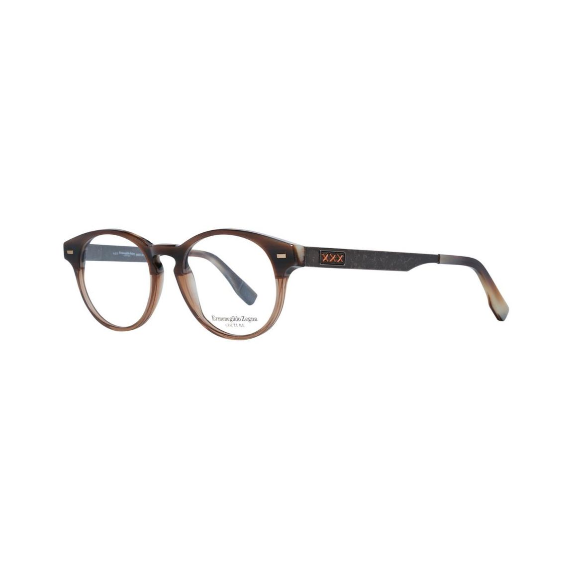 Round Acetate Eyeglasses - Brown Frames For main product photo