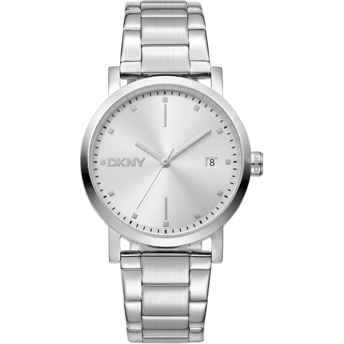 Minimalist Silver Watch Date Window Wo - Grey Watches main product photo