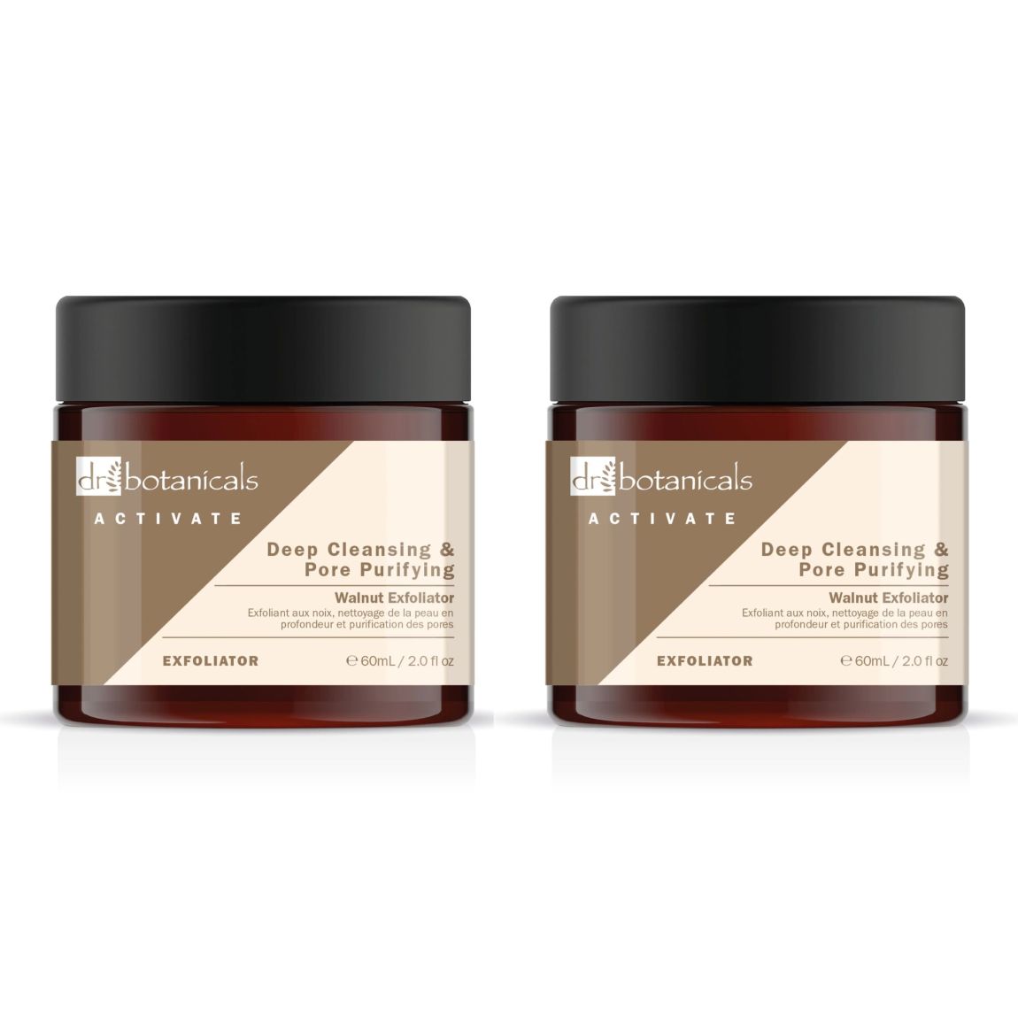 Dr Botanicals Activate Deep Cleansing & Pore Purifying Walnut Exfoliator 60ml Twin Value Savings Pack main product photo