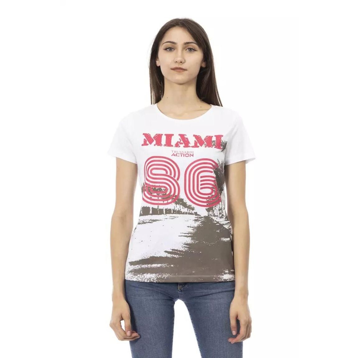 Miami 86 Graphic TeeShort Sleeve Crew Neck Wo - White T-Shirts main product photo
