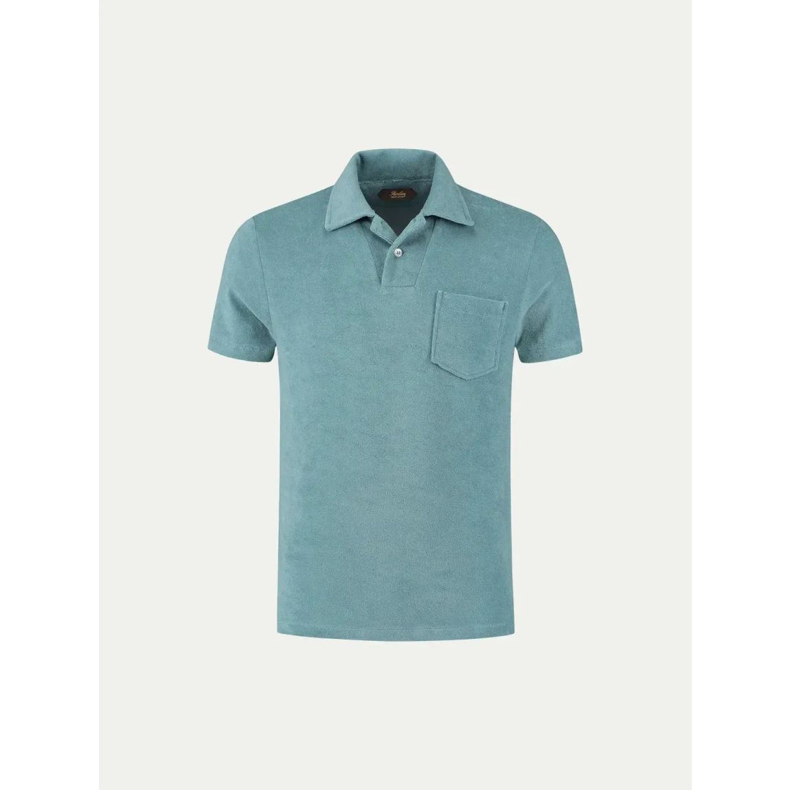 AURELIEN Aquamarine Terry Polo Shirt 2 for Casual Summer Style main product photo
