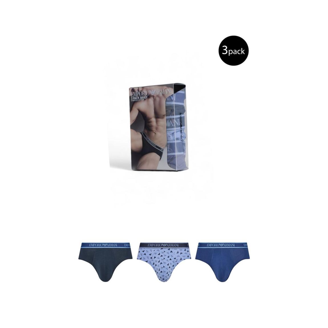 3Pack Briefs Stretch Cotton - Blue Underwear main product photo