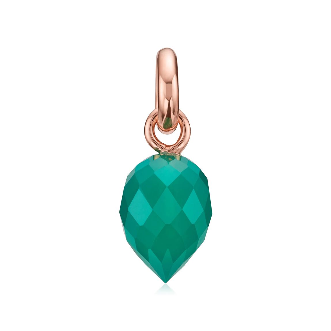 Rose Gold Vermeil Fiji Bud Gemstone Pendant Charm - Green Onyx main product photo