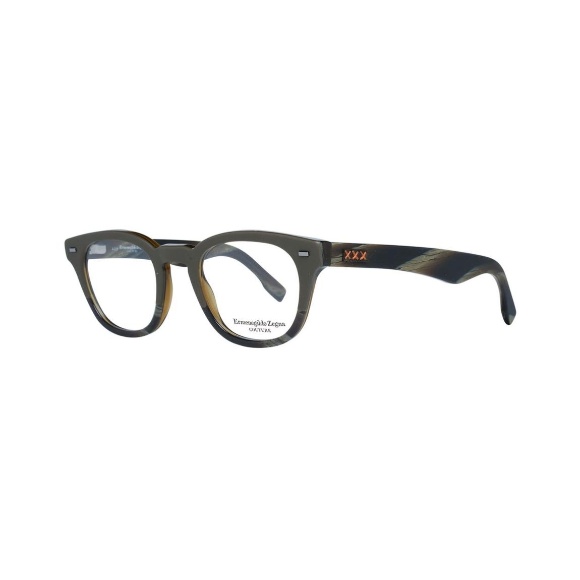 Couture Round Acetate Eyeglasses - Olive Frames For main product photo