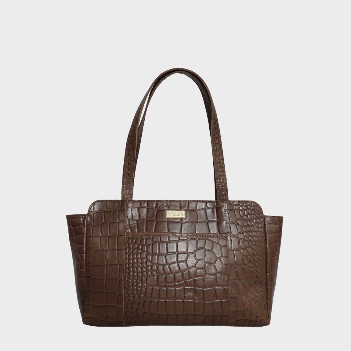 'JUDITH' Croc Real Leather Shoulder Bag main product photo