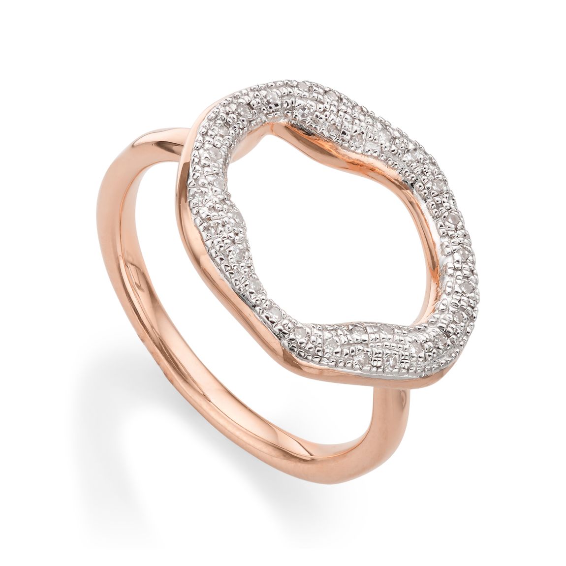 Rose Gold Vermeil Fiji Button Cocktail Ring - Diamond main product photo