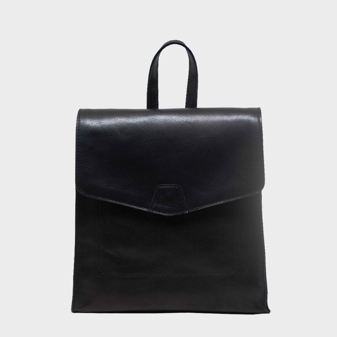 MARGARET' Natural Grain Polished Leather Flap Over Backpack main product photo