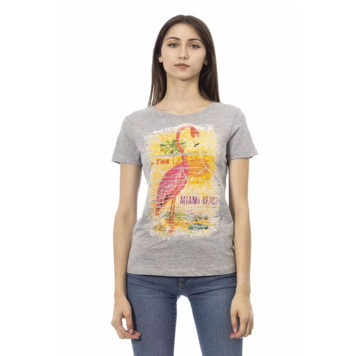 Flamingo Graphic Tee Model TR23025 Wo - Gray T-Shirts main product photo
