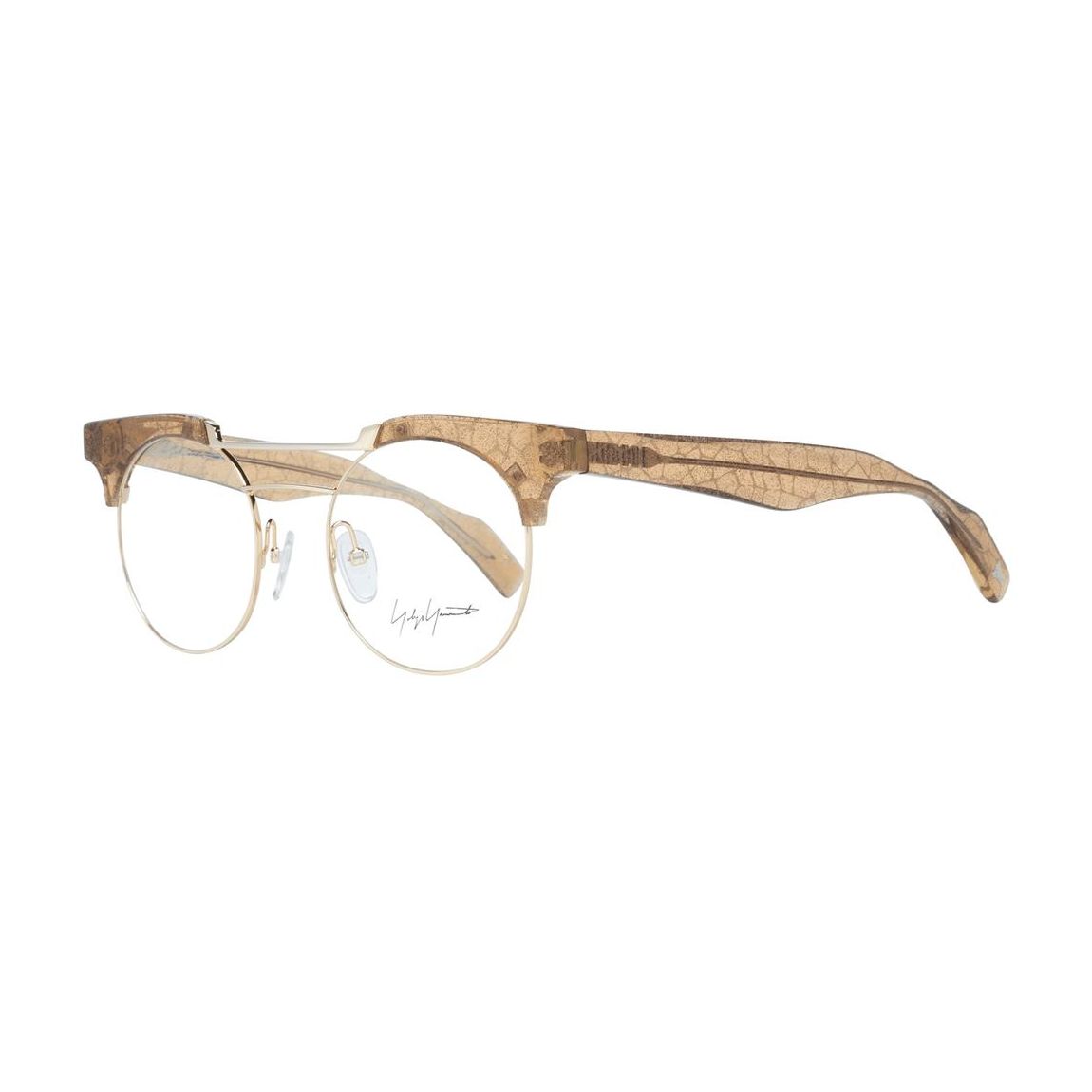 Round Eyeglasses Textured Acetate Wo - Gold Frames main product photo