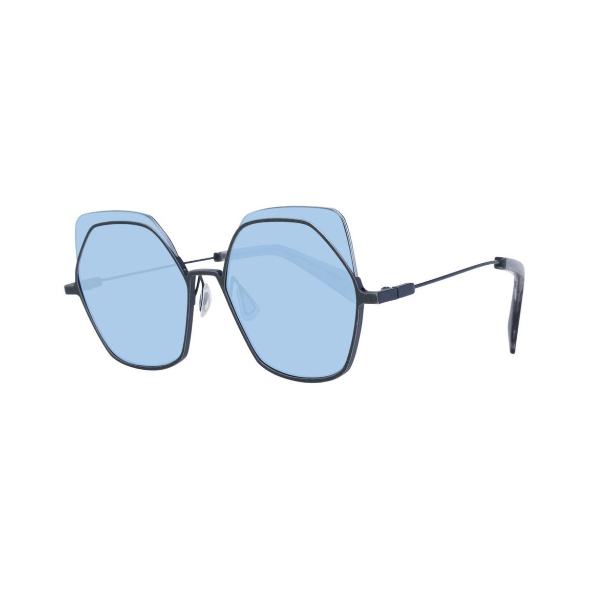 Octagonal Sunglasses Double Layered Frame Wo - Gray main product photo