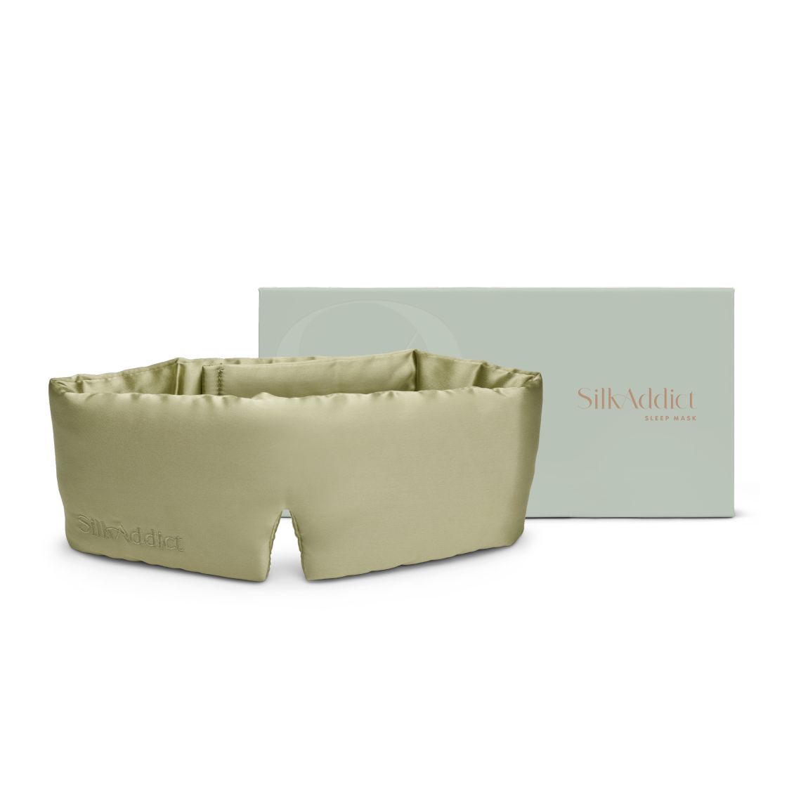 Silk Addict 100% Mulberry Silk Sleep Mask - Olive Green main product photo