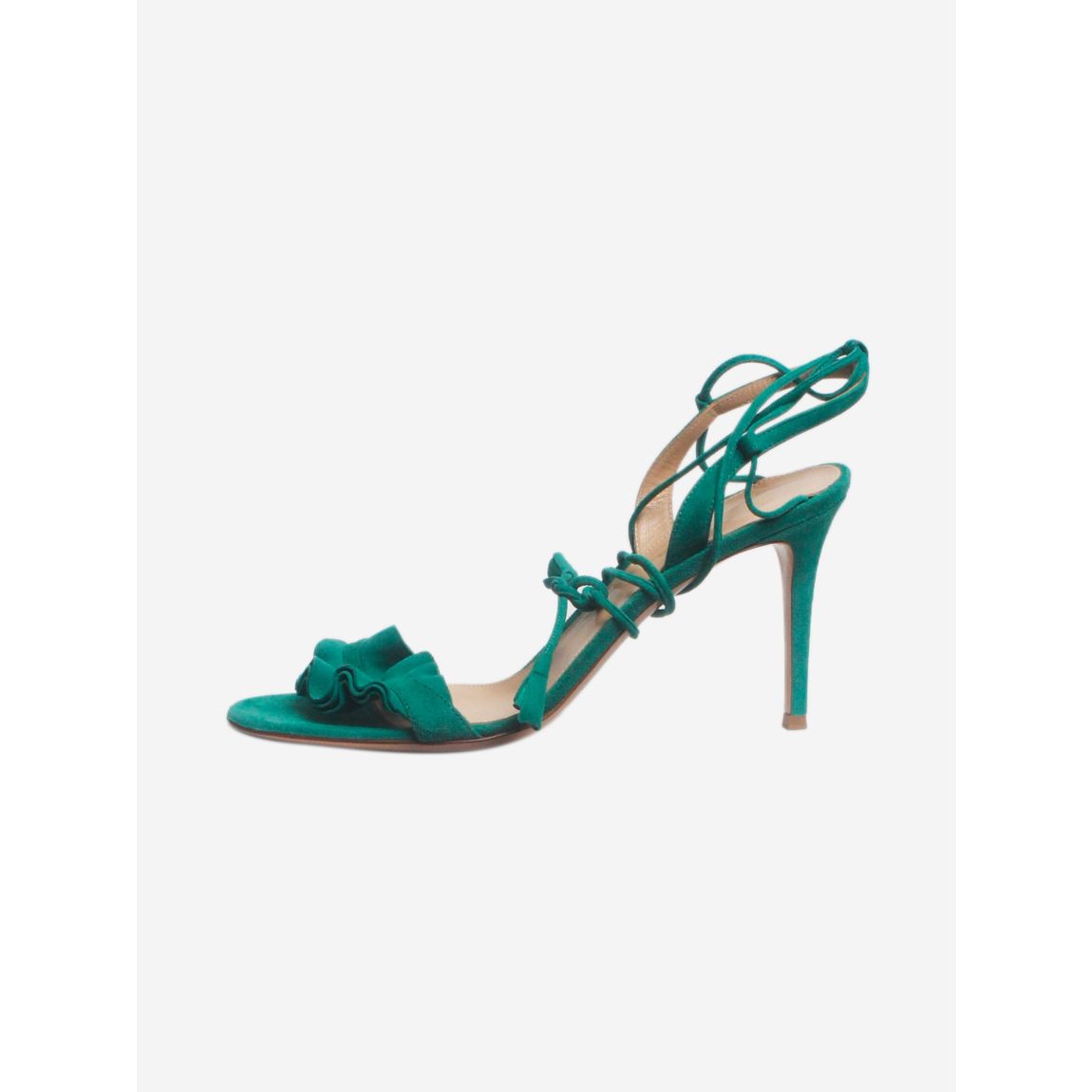 Gianvito Rossi Green suede sandal heels main product photo