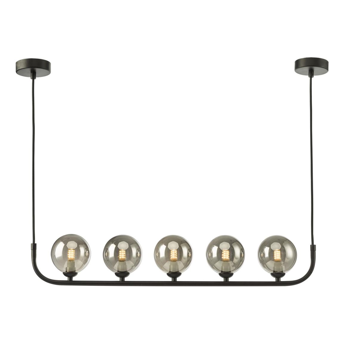 Cradle 5 Light Bar Pendant Matt Black With Smoked Glass main product photo