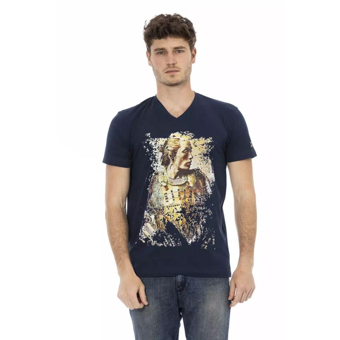 Samurai Graphic VNeck Tee - Blue T-Shirts main product photo