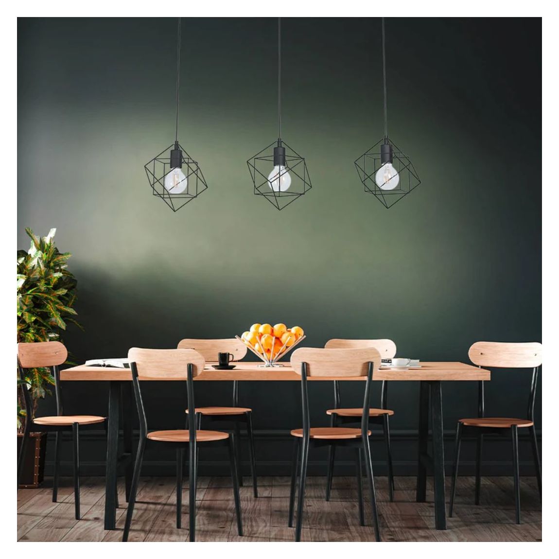 Helix 3 Light Black Pendant Ceiling Light main product photo