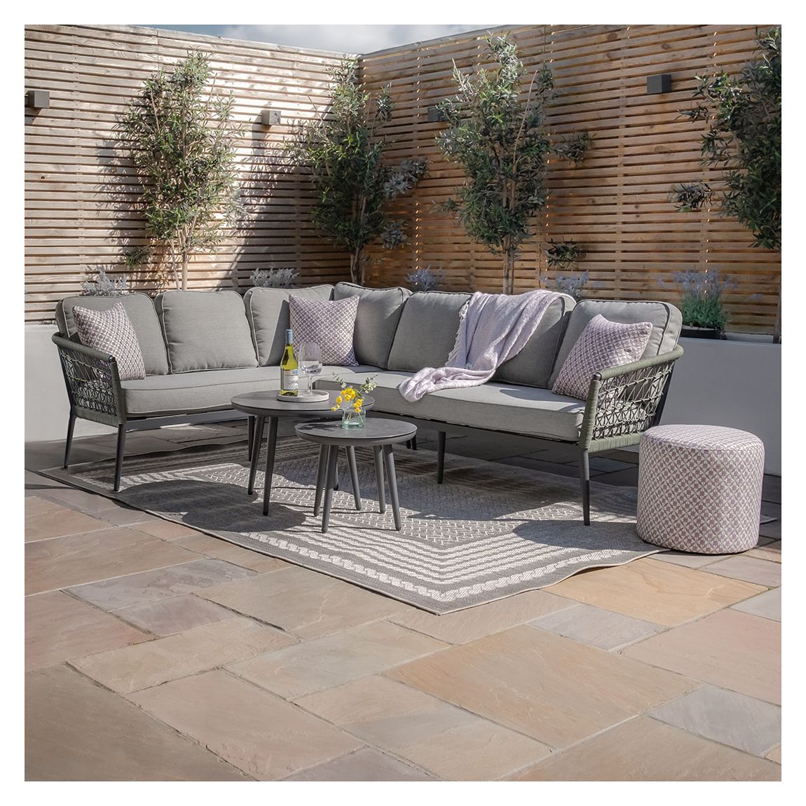 Monaco Large Corner Sofa Set - Ivy Green main product photo