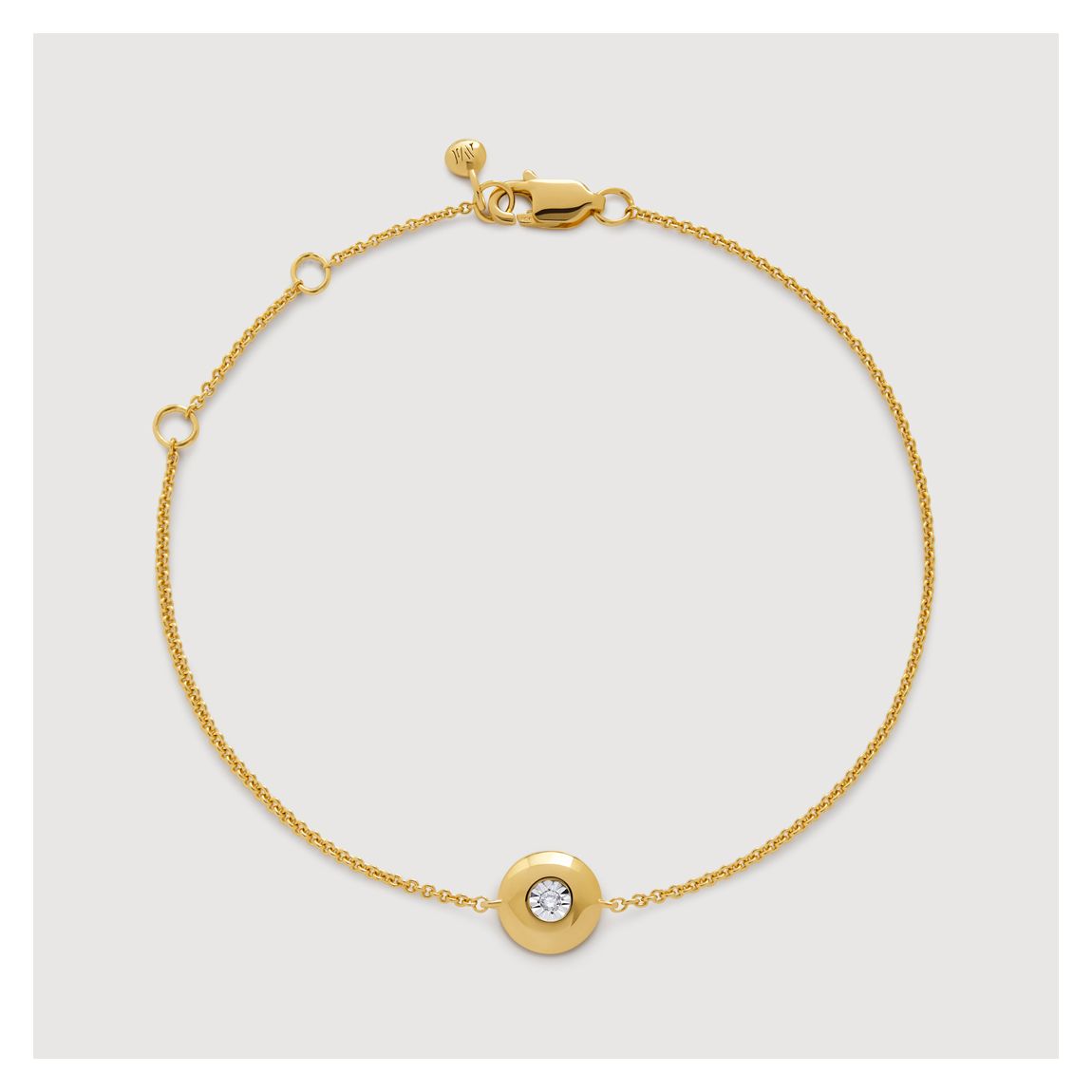 Gold Vermeil April Birthstone Chain Bracelet - Lab Grown Diamond main product photo