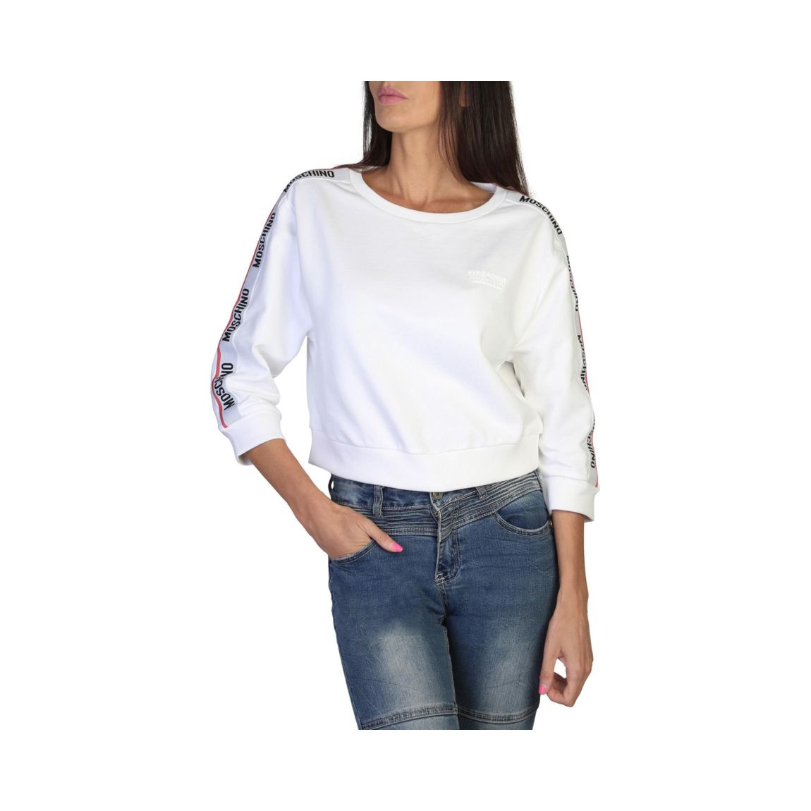 Cropped Sweatshirt Model Name Sweatshirt Wo - White main product photo