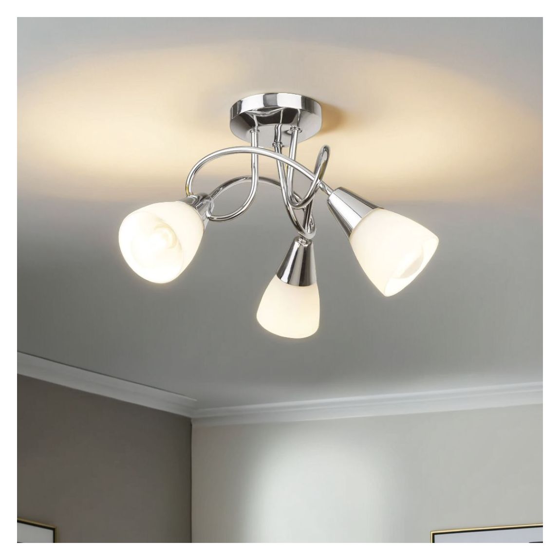 Bronx Semi-Flush Ceiling Light Polished Chrome main product photo
