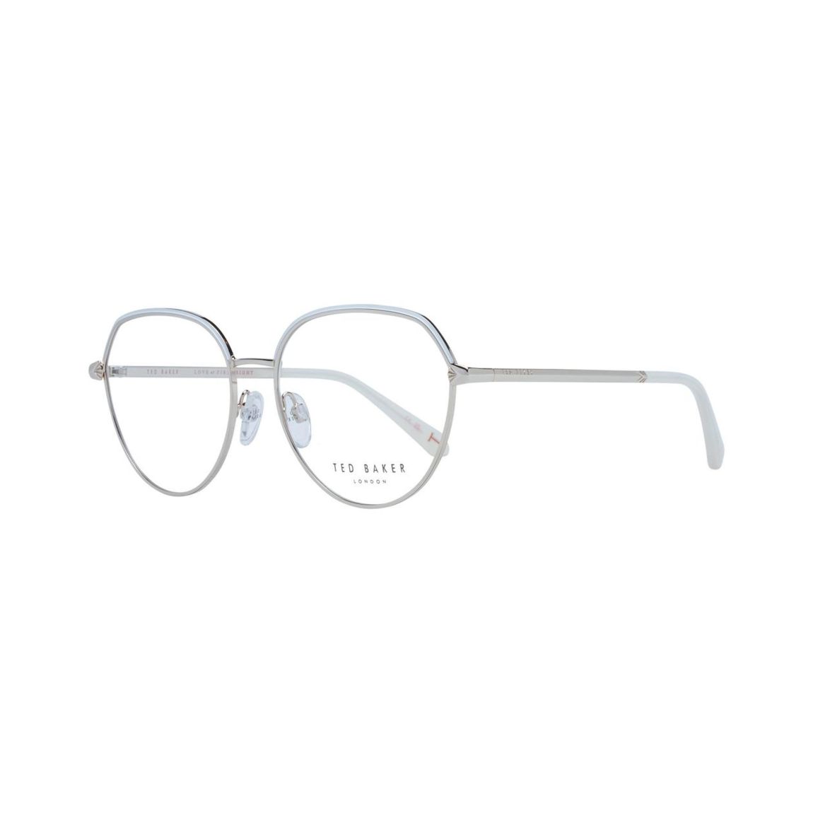 Love Me Fiercely Eyeglasses Silver Metal Frames Wo - White main product photo