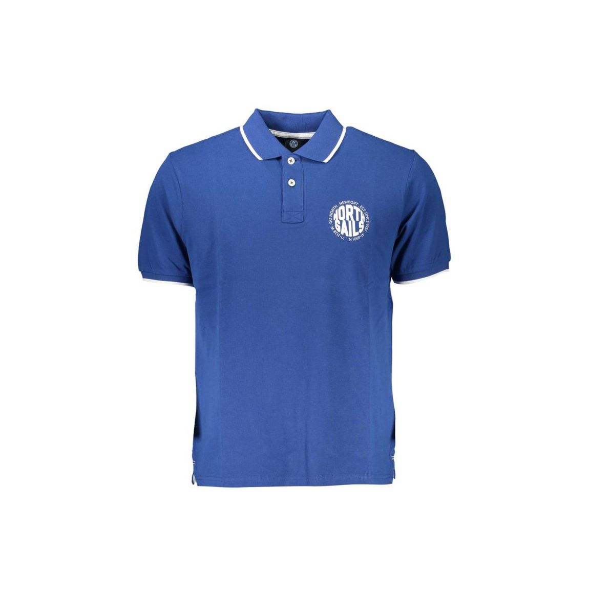Classic Polo Shirt Short Sleeve Tipped Collar - Blue main product photo