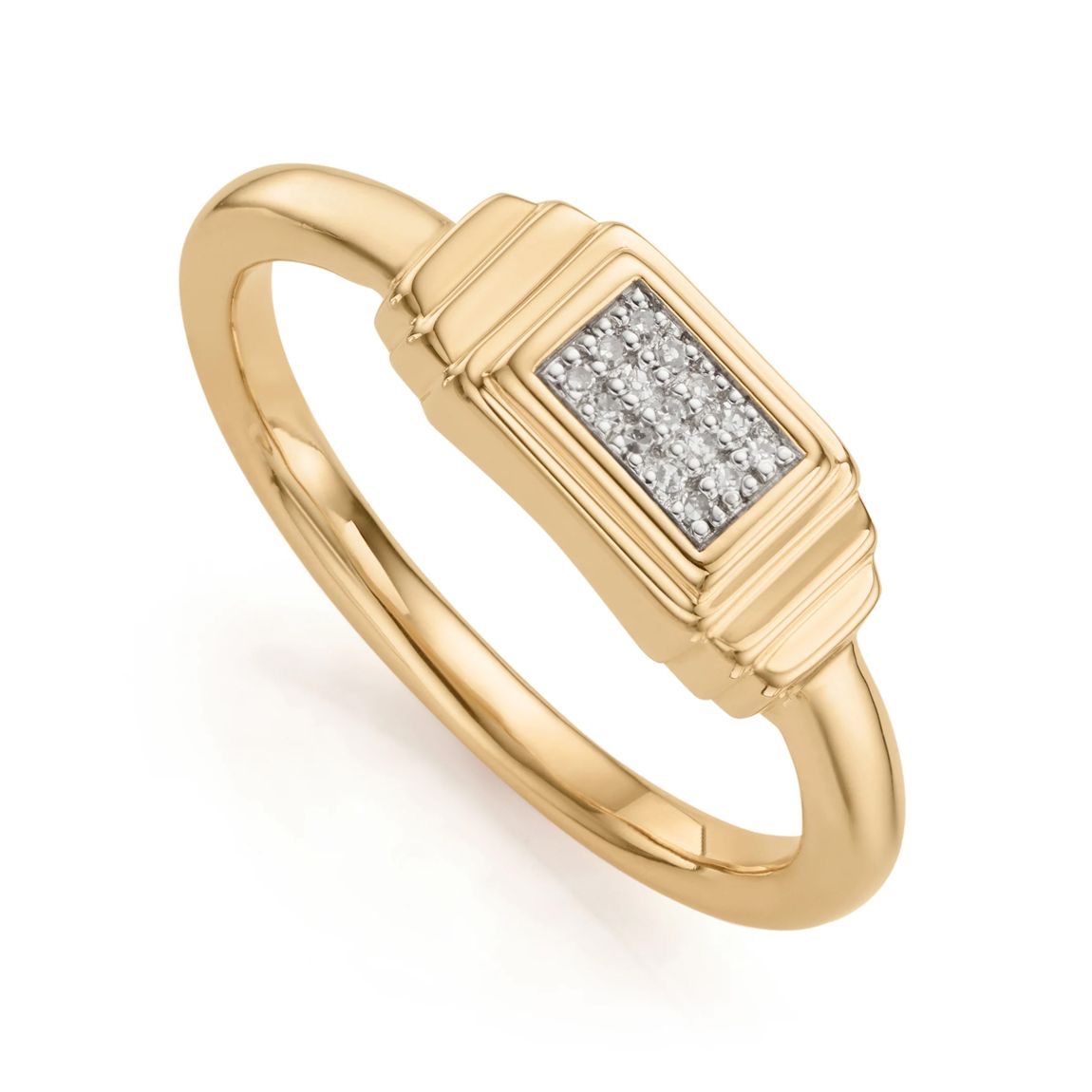 Gold Vermeil Baja Deco Diamond Ring - Diamond main product photo