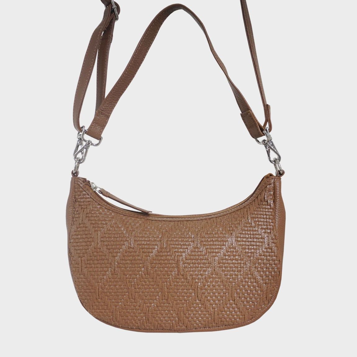 'Wonder Weave' Real Leather Woven Designer Shoulder Crossbody Bag main product photo