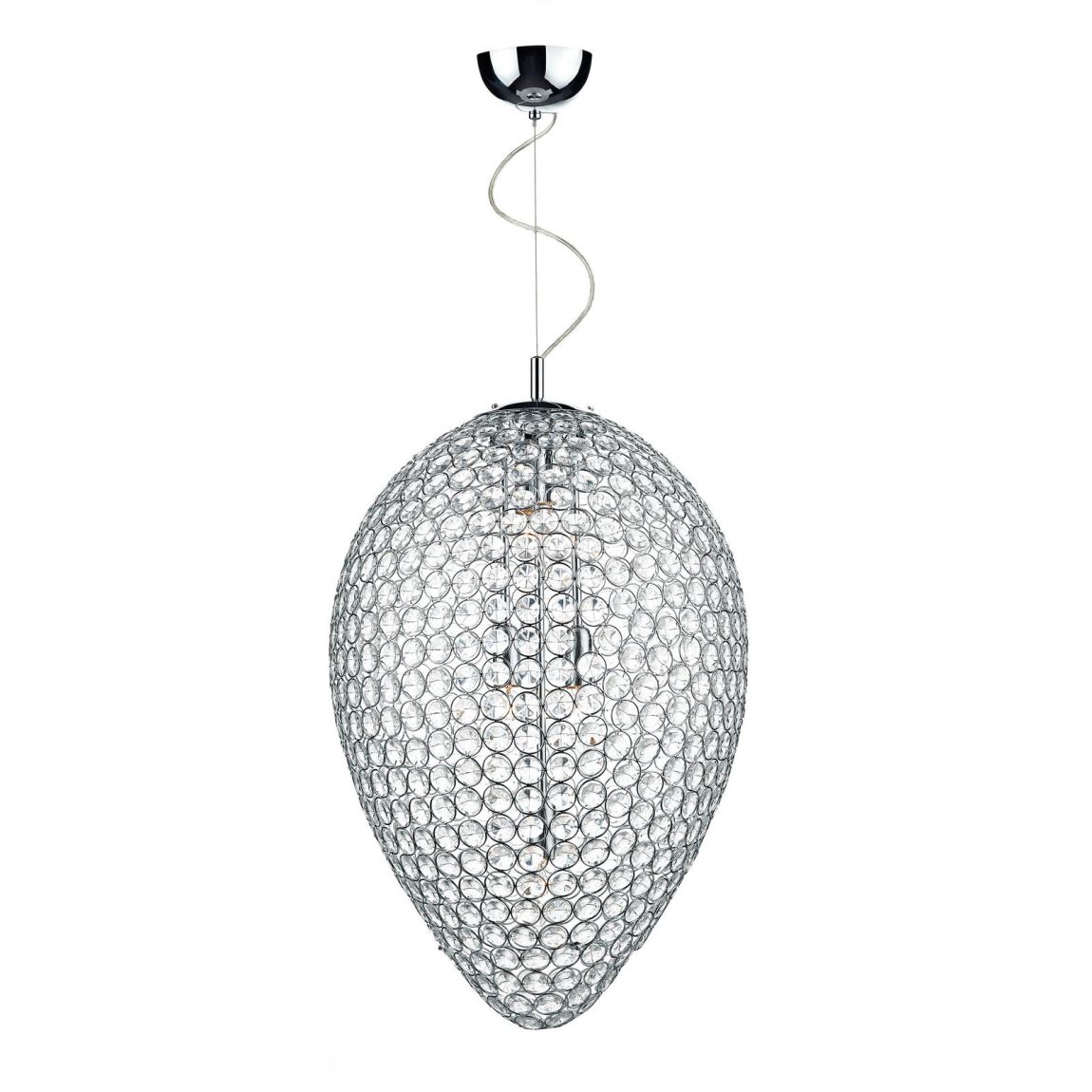 Frost 5 Light Pendant Polished Chrome and Clear Faceted Crystal main product photo